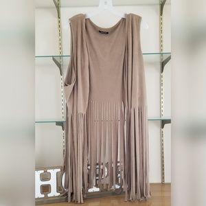 Soft suede fringe vest